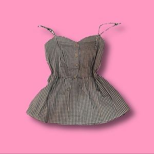 plaid babydoll top